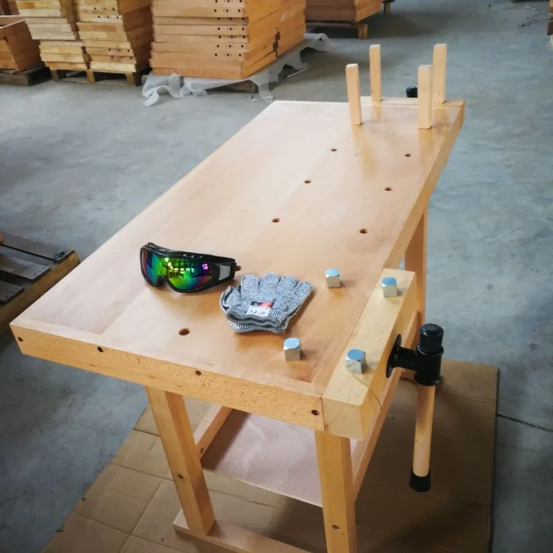 Teaching household woodworking room operating table solid wood table creative solid wood workbench