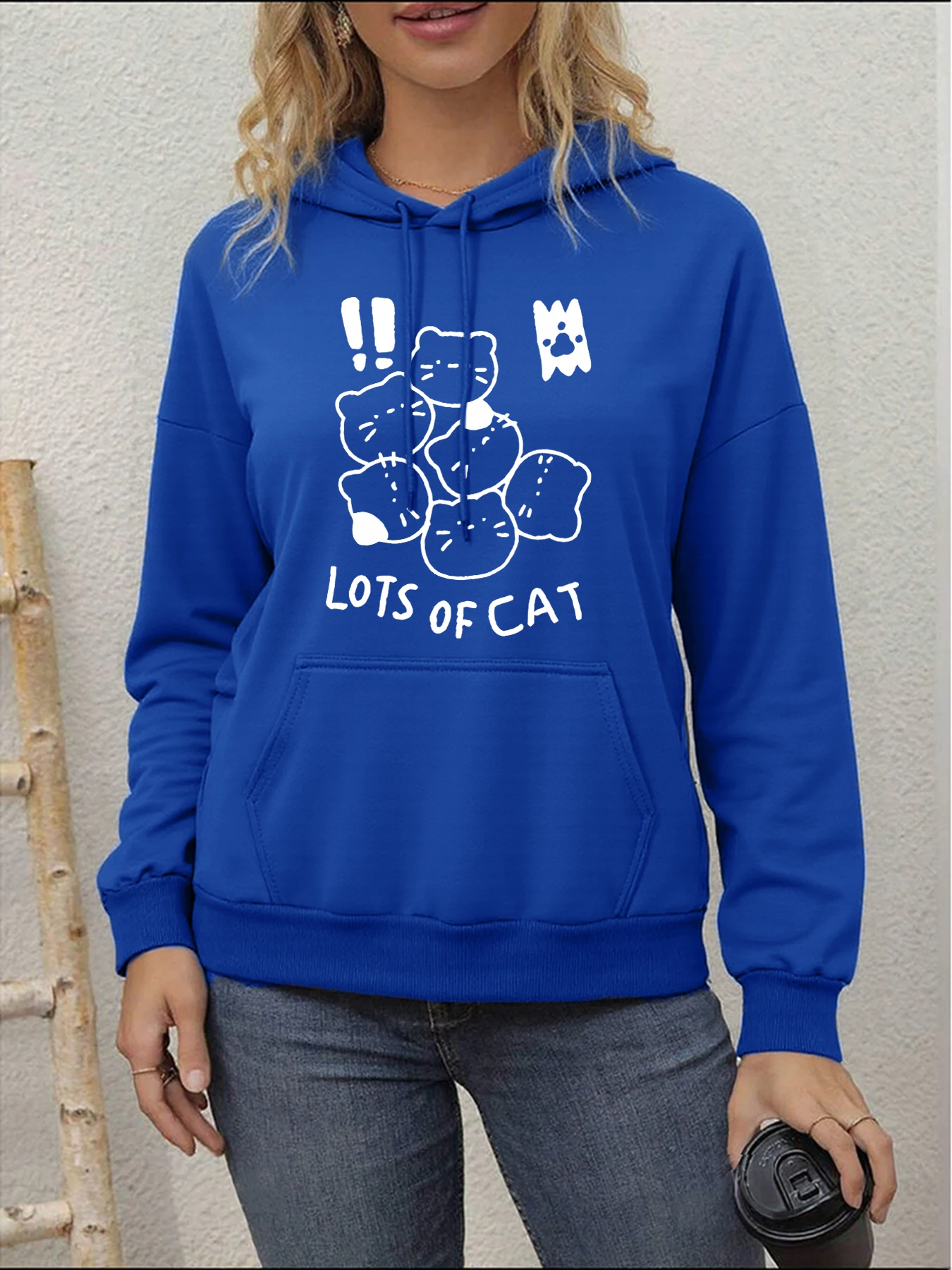 Un sacco di simpatici tagliatelle di gatto stampa felpa con cappuccio unisex strada o-collo streetwear moda felpe morbide autunno abbigliamento casual da donna