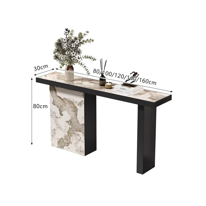 Marble Top Rectangular Console Tables Roman Modern Luxury Elegant Console Tables Aesthetic Beauty Consola Mueble Furniture