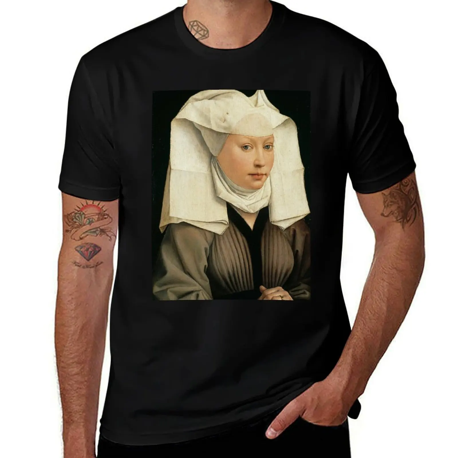 Portrait of a Woman - Rogier van der Weyden T-Shirt Stain Resistant Casual Tee T-Shirt