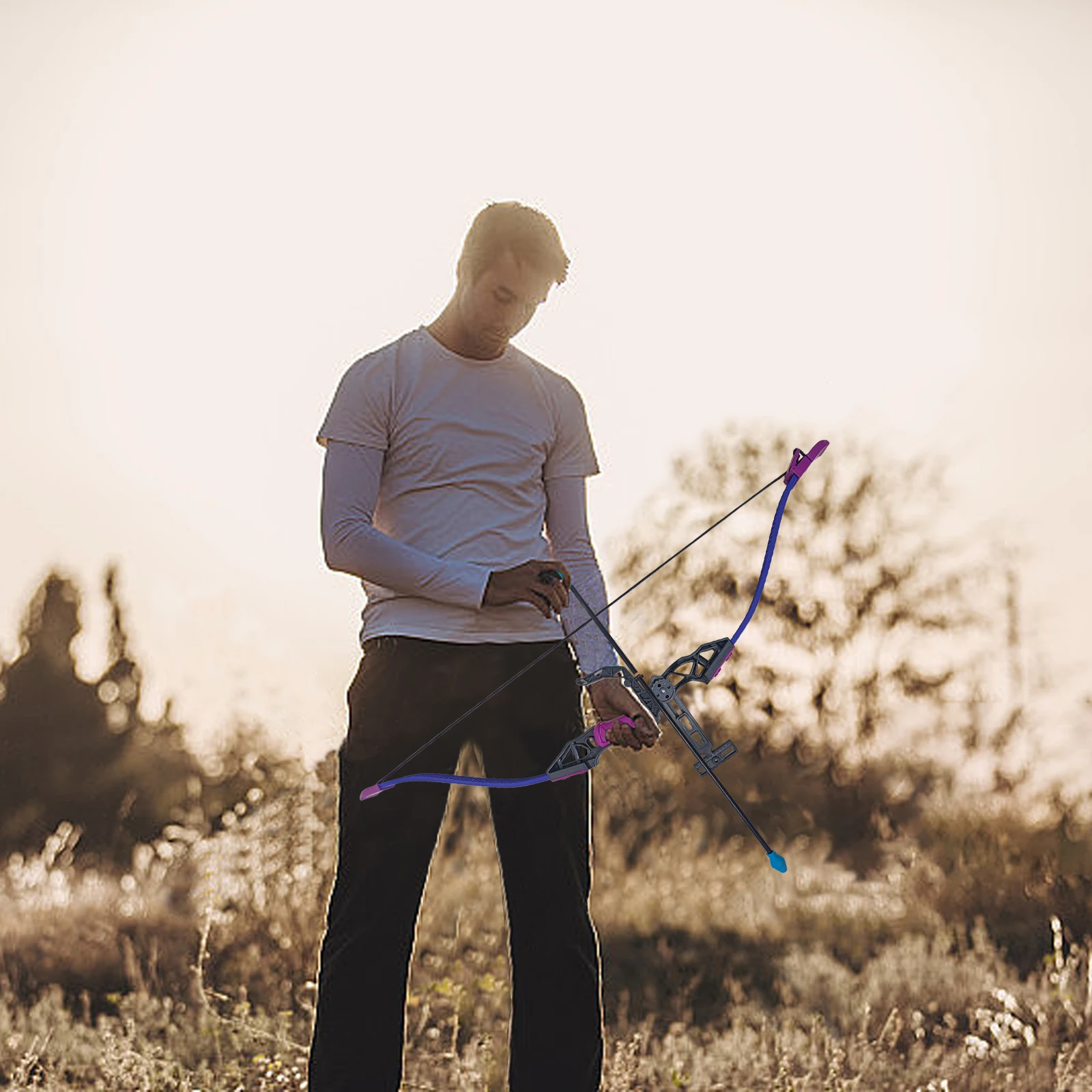 Kids Reverse Limb Bow and Arrows Toy Set with 3 Suction Cup Arrows Safe Target Practice Outdoor Play for Boys Girls 6+ Gifts