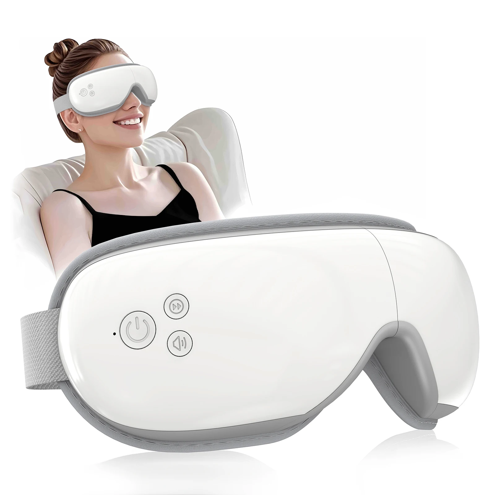 

Массажер для глаз с подогревом, умный вибрационный массажер для глаз, прибор для ухода за глазами с воздушной компрессией, Bluetooth, для снятия усталости и расслабления глаз во время сна ﻿