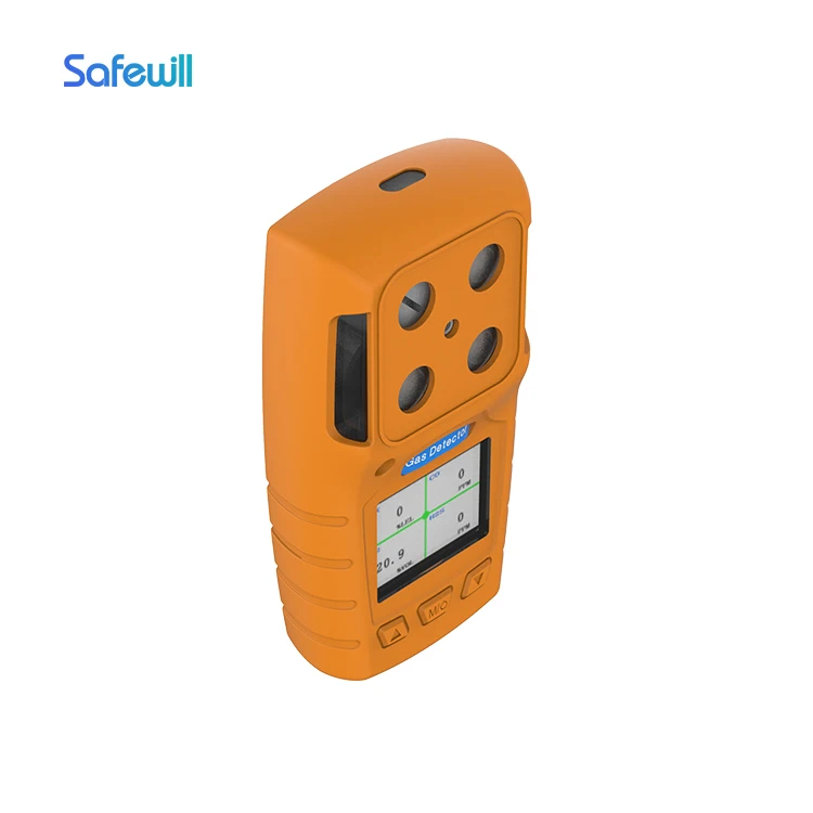 Safewill Wholesale Portable 4 in1 Toxic Gas Alarm Detector CO H2S O2 LEL   Gas Detector for Petroleum Industry