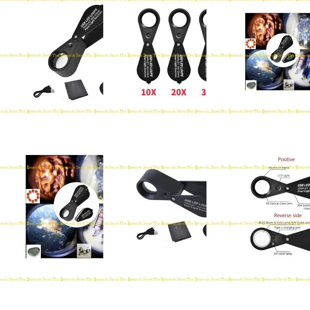 

12PF Foldable Lens Magnification Loupes with Achromatic Lens for Gem and Hobbies