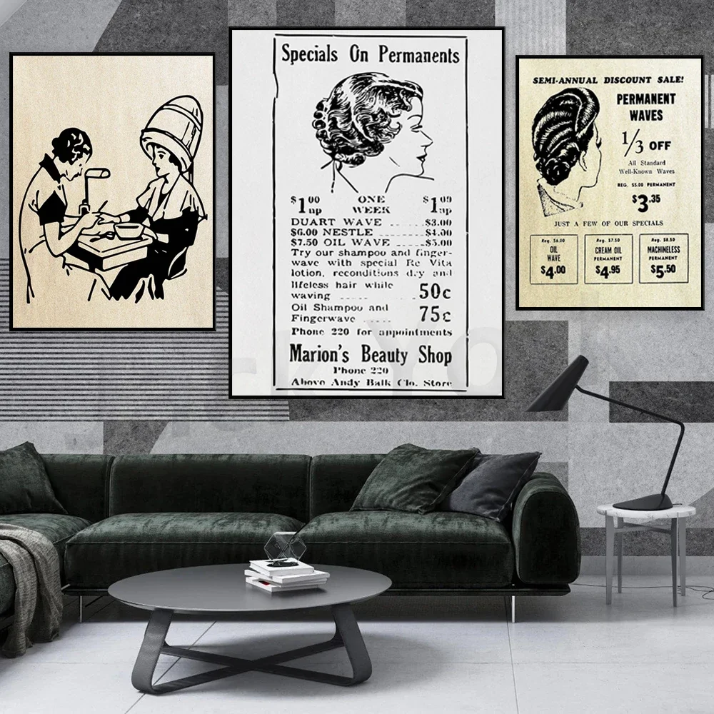 Vintage Salon Digital Poster | Digital Art, Vintage Art, Beauty Parlor, Salon Art, Salon Decor, Retro Poster