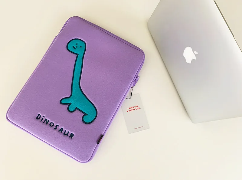 Purple Dinosaur Computer Bag 13 14 15.6inch Laptop Bag for Ipad Air 4 5 Xiaomi Mi Pad Tablet Case Macbook Lenovo Notebook Bag