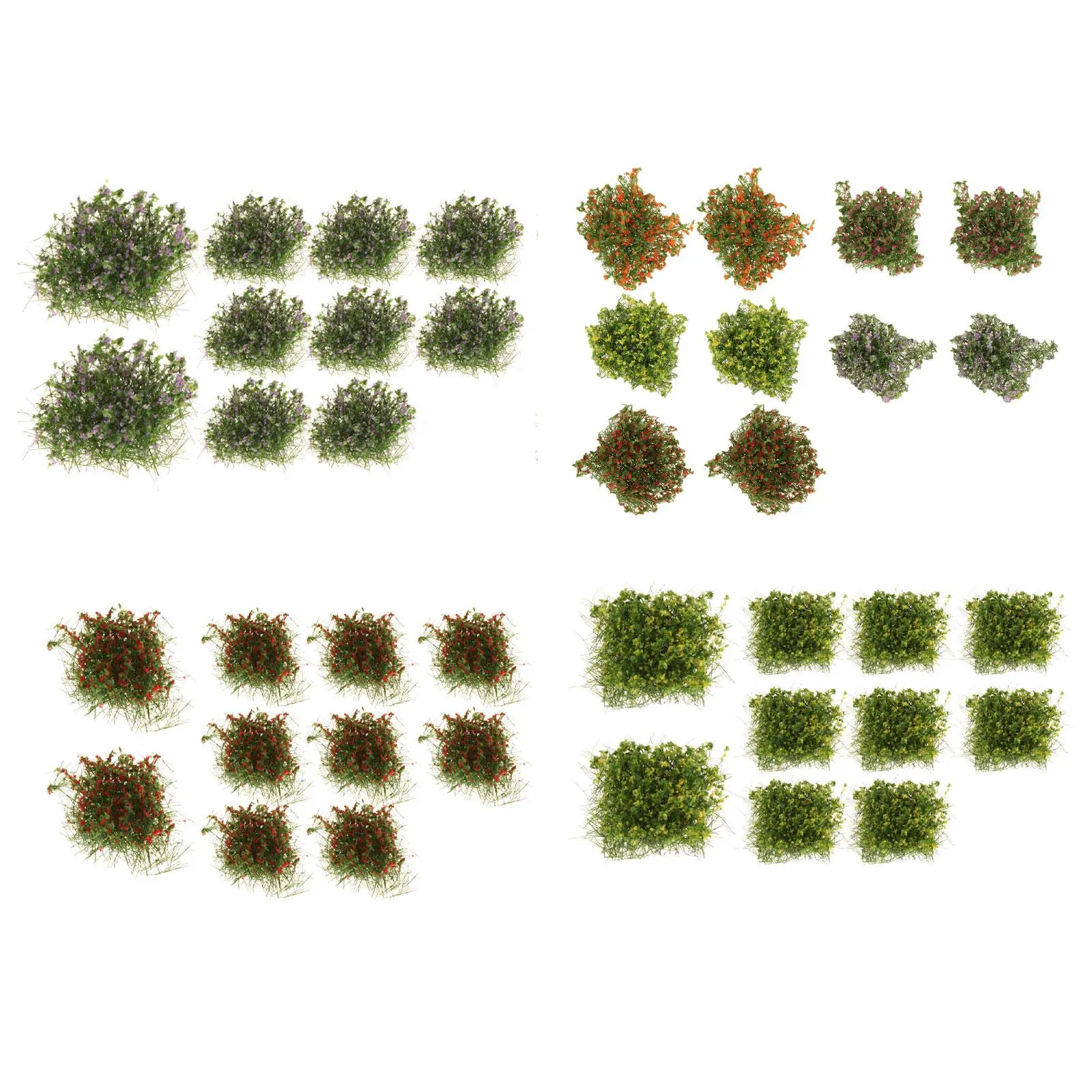 10Pcs Grass Tufts, Miniature Flower Cluster, Scenery Layout for Terrain, Railway