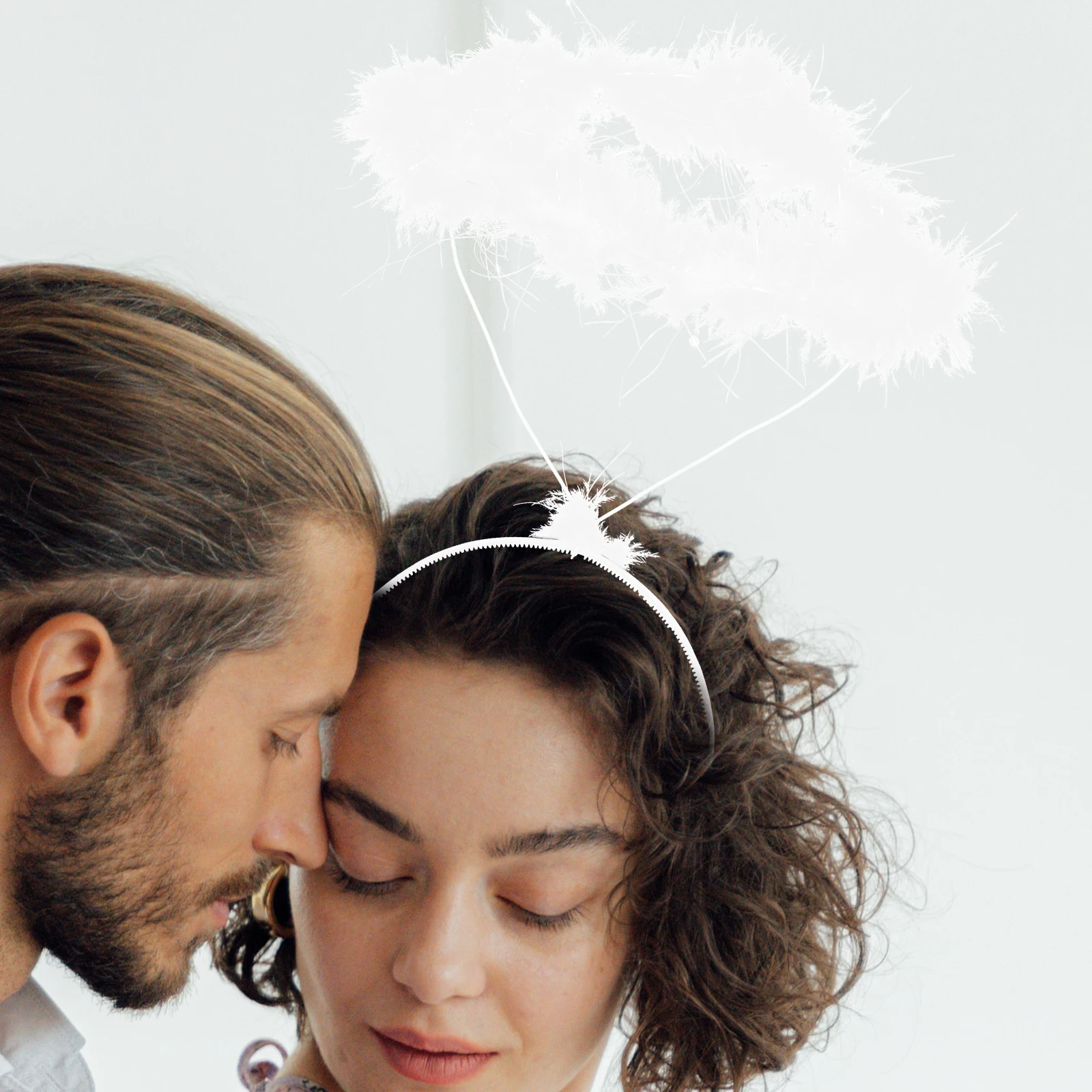 

Angel Headdress Adorable Hair Hoops Party Favors Supplies Performance Props for Cosplay Costume Party (White)