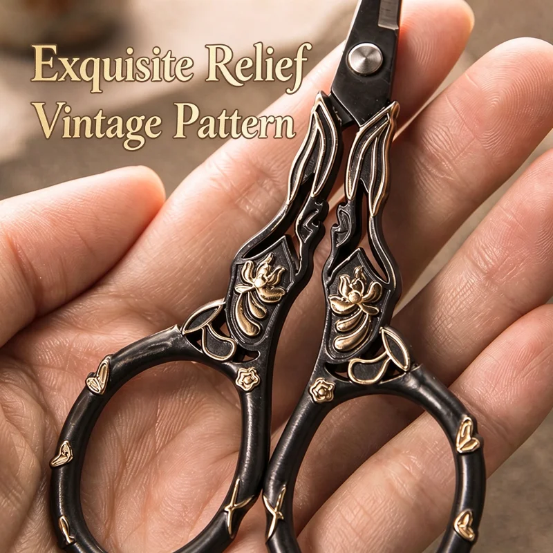 Popular New Arrivals KAMJOVE A1 Tea Ceremony Accessory,Tea Scissors for Tea Bag,Exquisite Relief Carving Scissors for Tea Room