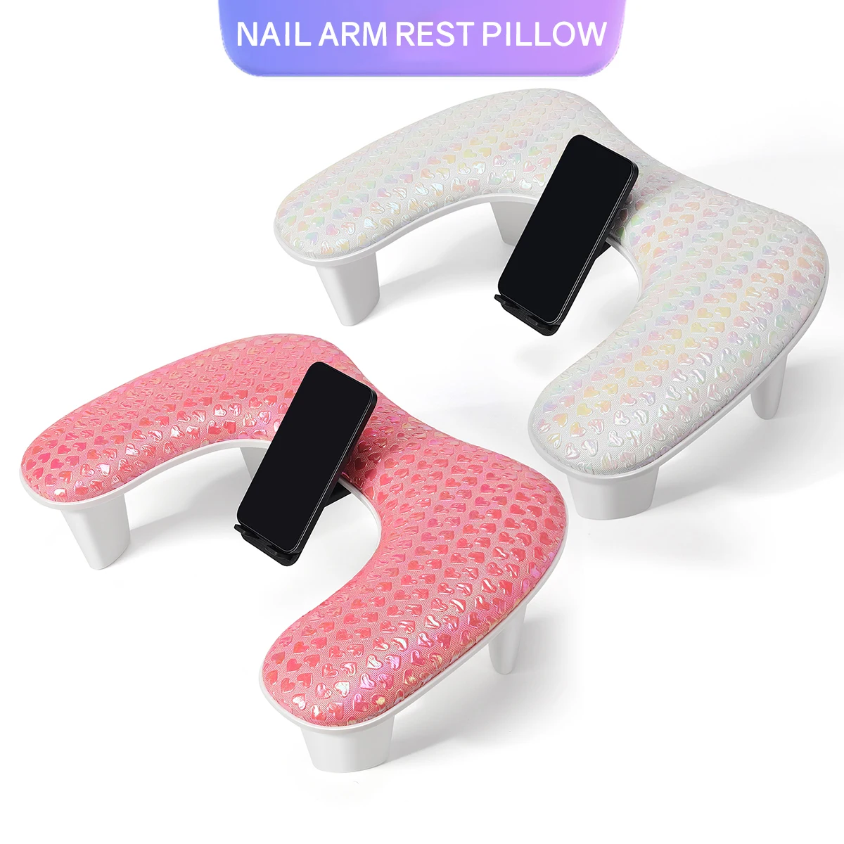 DianaBeauty Ergonomic Nail Arm Rest Pillow Hand Rest Detachable Base Waterproof 15 Angle With Rotating Phone Holde Salon Tools