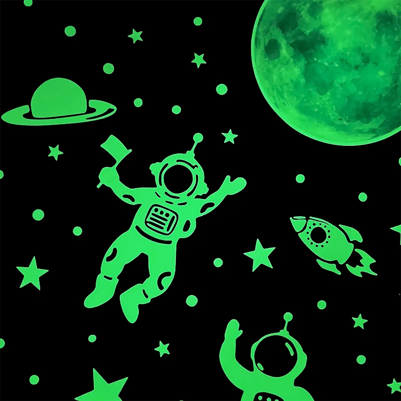 

1Set Luminous Astronaut Star Moon Wall Sticker Bedroom Kids Room Home Decoration Wallpaper Glow In The Dark Self-adhesive Decals