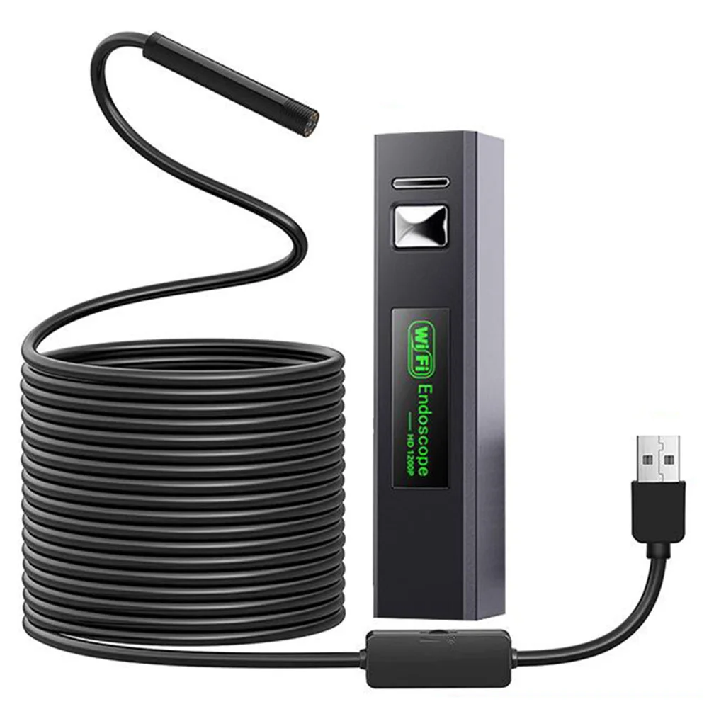 Borescope With LED 8mm Pipe Camera For Home Use Bendable Semi-Rigid Cable 1200P HD Resolution For Automotive Inspection