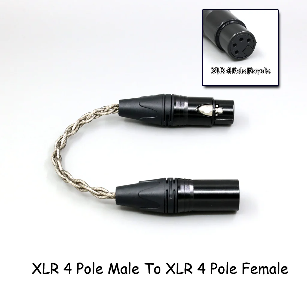 99 % reines Silber + Graphen versilbertes Schild-Kopfhörerkabel für 4,4 mm, 3,5 mm, 2,5 mm XLR 6,35 mm Stecker auf Buchse, Adapter-Konverter – Detail 5