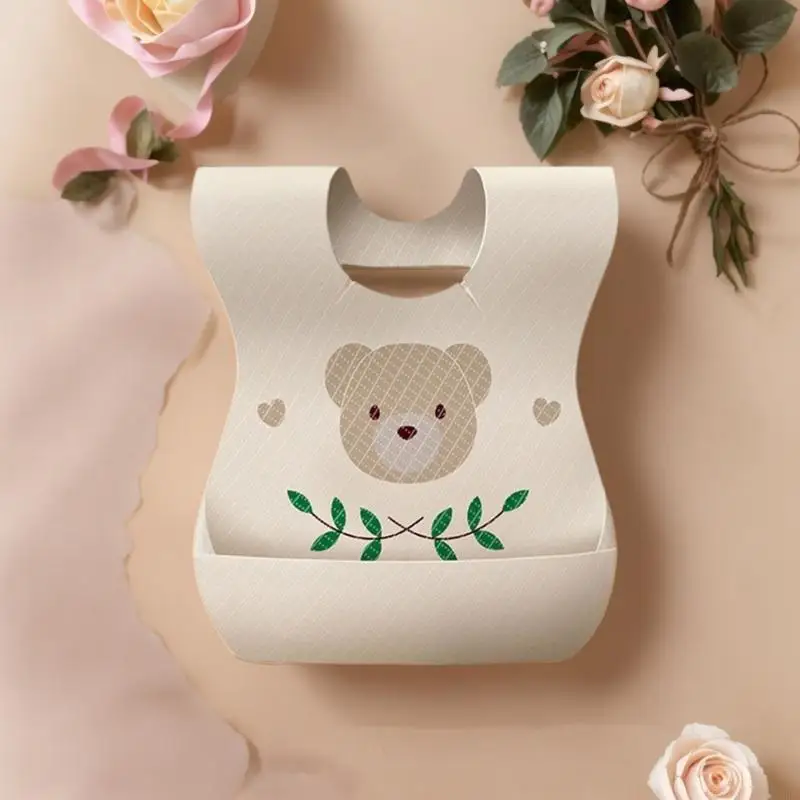 50pcs Baby Bib Bear Pattern Newborns Bib Set للبشرة الحساسة والاستخدام السهل