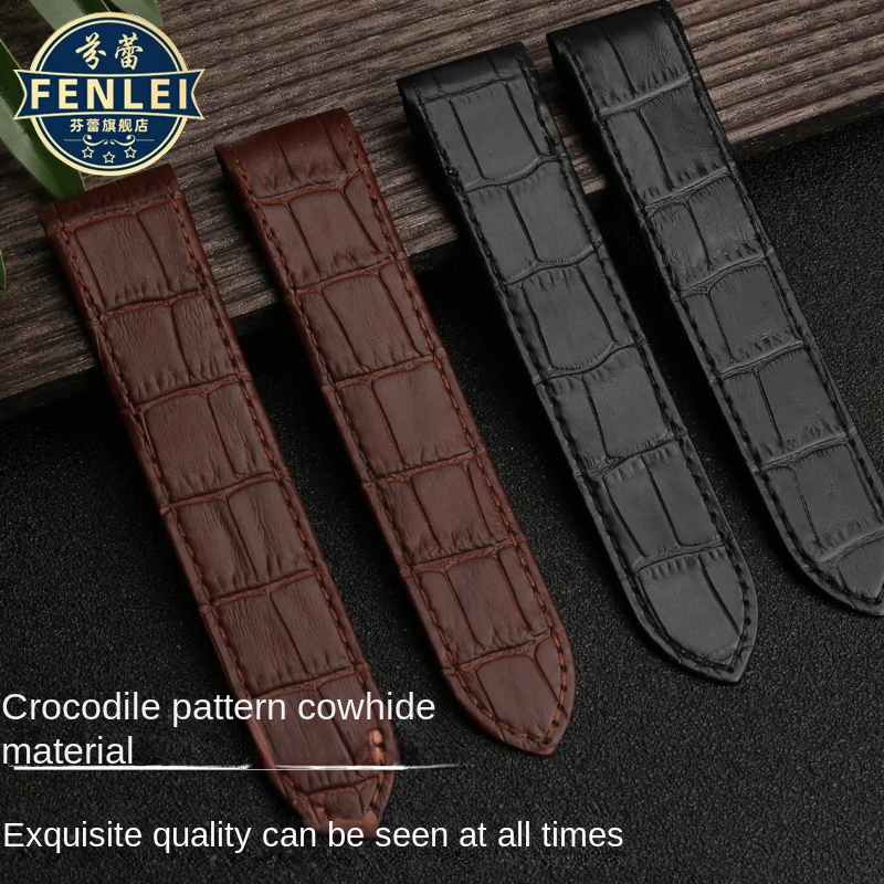 Pulseira de relógio de couro genuíno para cartier santos sandoz 100 pulseira de relógio de couro de alta qualidade 20mm 23mm pulseira preta acessórios