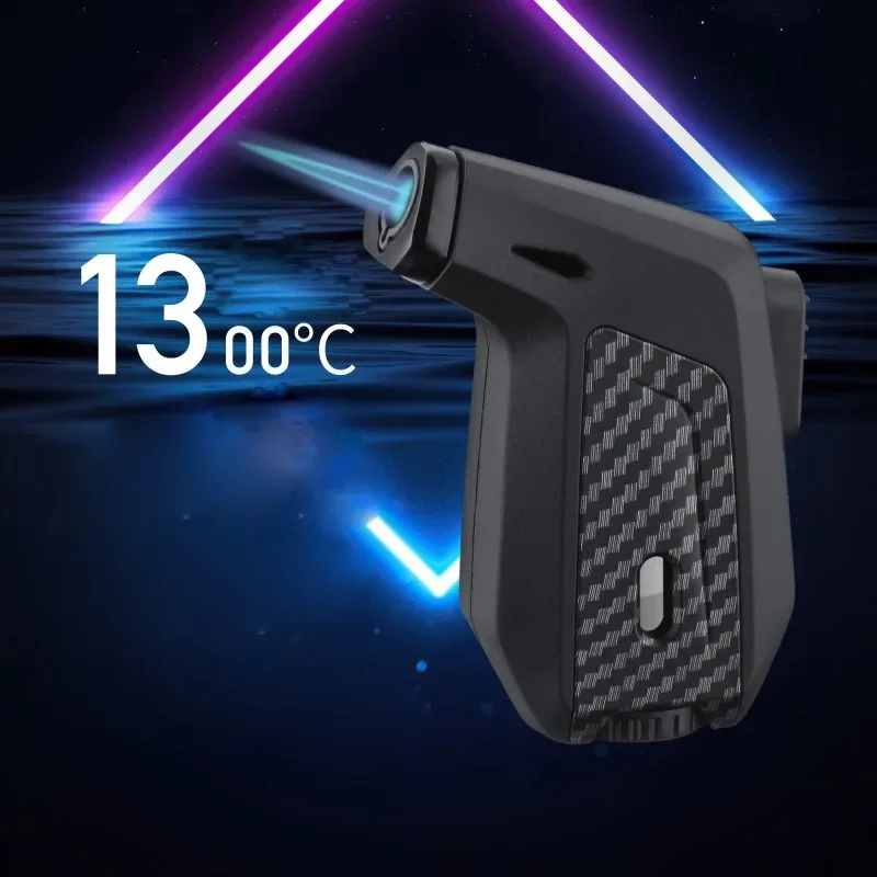

Large Capacity Outdoor Windproof Butane Gas Lighter 360° Ignition Turbo Torch Jet Blue Fire Cycle BBQ Cigar Smoking Accessories