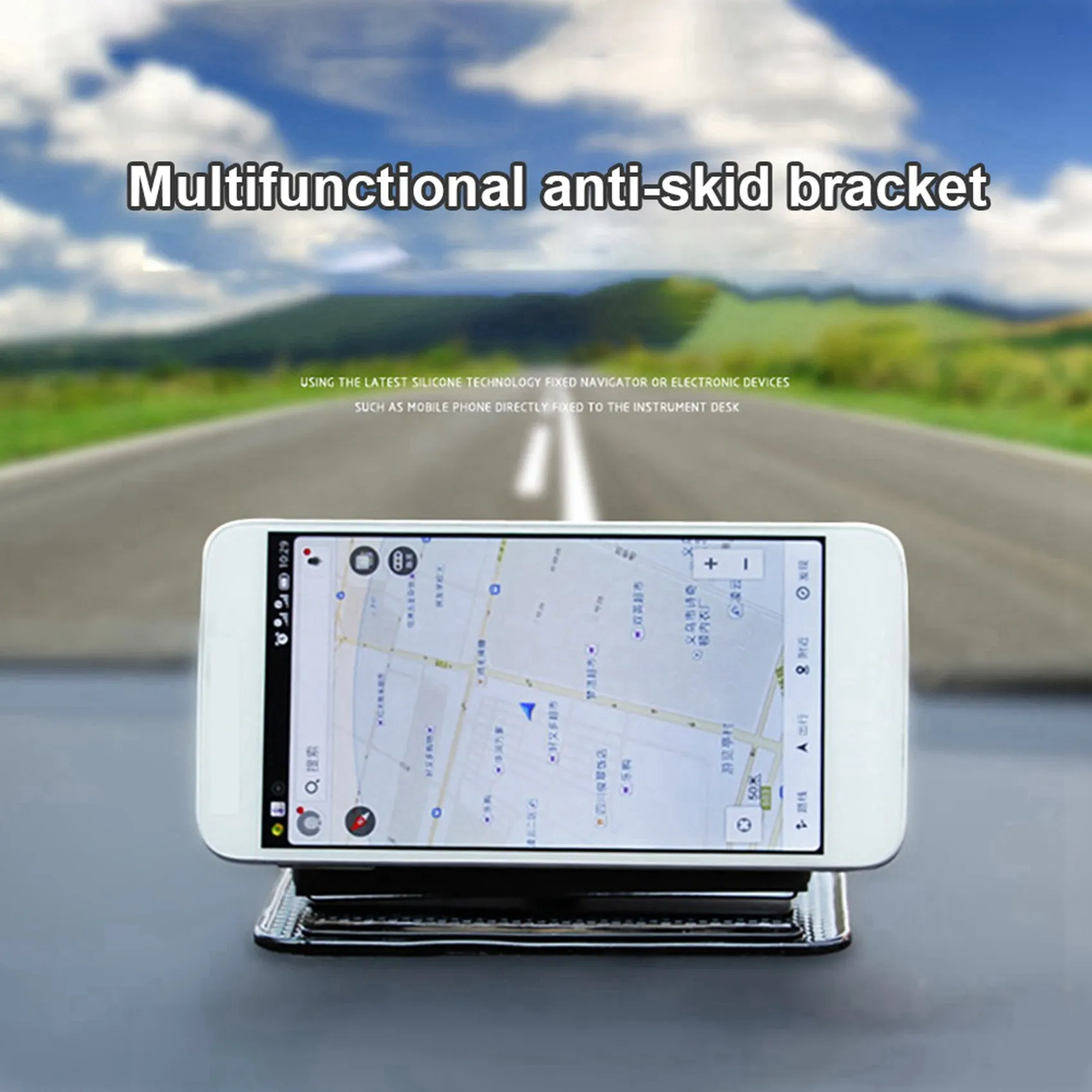 Exquisite 2X Car Dashboard Multifunctional Magic Portable Phone Holder Silicone Anti-Slip Mat GPS Navigator Mount Bracket Interi