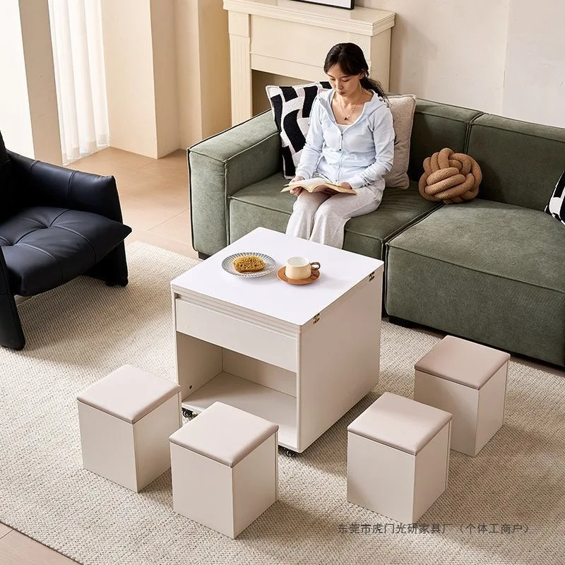 Multifunctional lifting coffee table dining dual-purpose two-in-one movable folding coffee living room home sofa