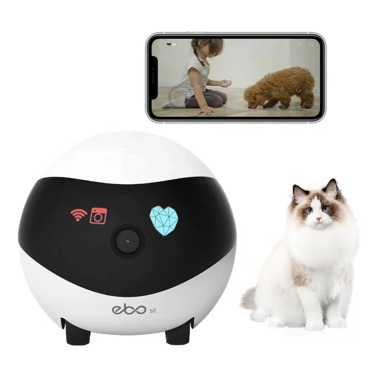 Upgraded 32g Smart App Wireless Control Ebo Pet Companion Robot Camera Laser Automatic Electron Interactive Robotic Cat Toy