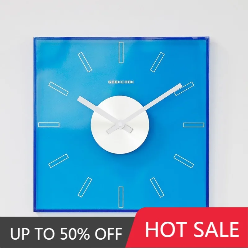 Acrylic Silent Wall Clocks Living Room Aesthetic Colorful Wall Watch Minimalist Transparent Hanging Clock Modern Home Decoration