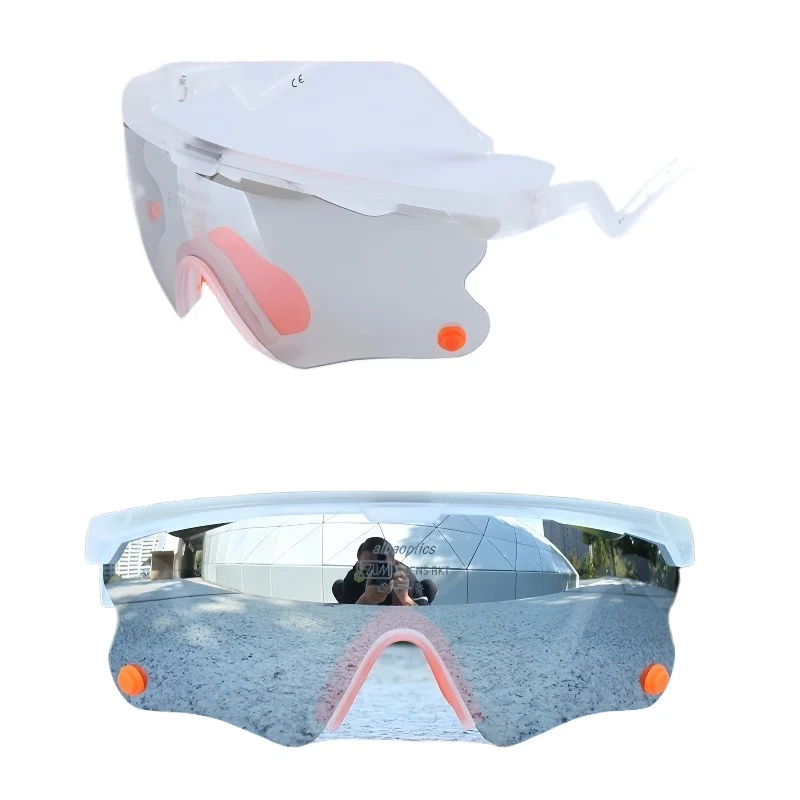 ALBA Optics Photochromic Cycling Sunglasses, TR90 Half‑Frame 4‑Lens Set, Support Prescription Insert for MTB Road Bike Running