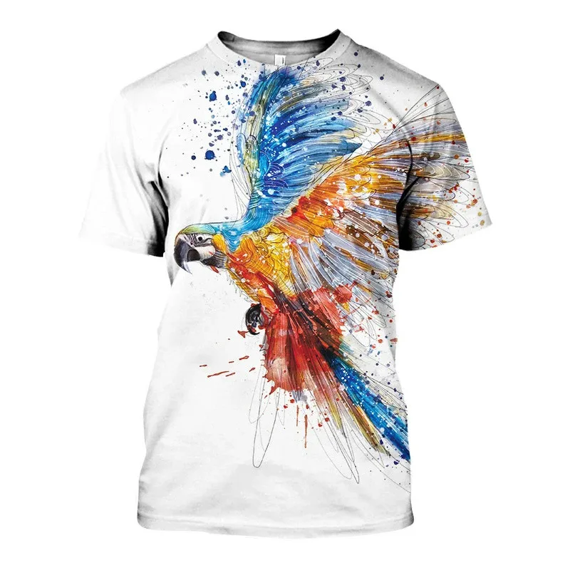 Funny Animal Parrot Figure 3d Print Summer Men Women Streetwear Crew Neck T-shirt Oversized Casual TShirt Fashion Unisex Clothes