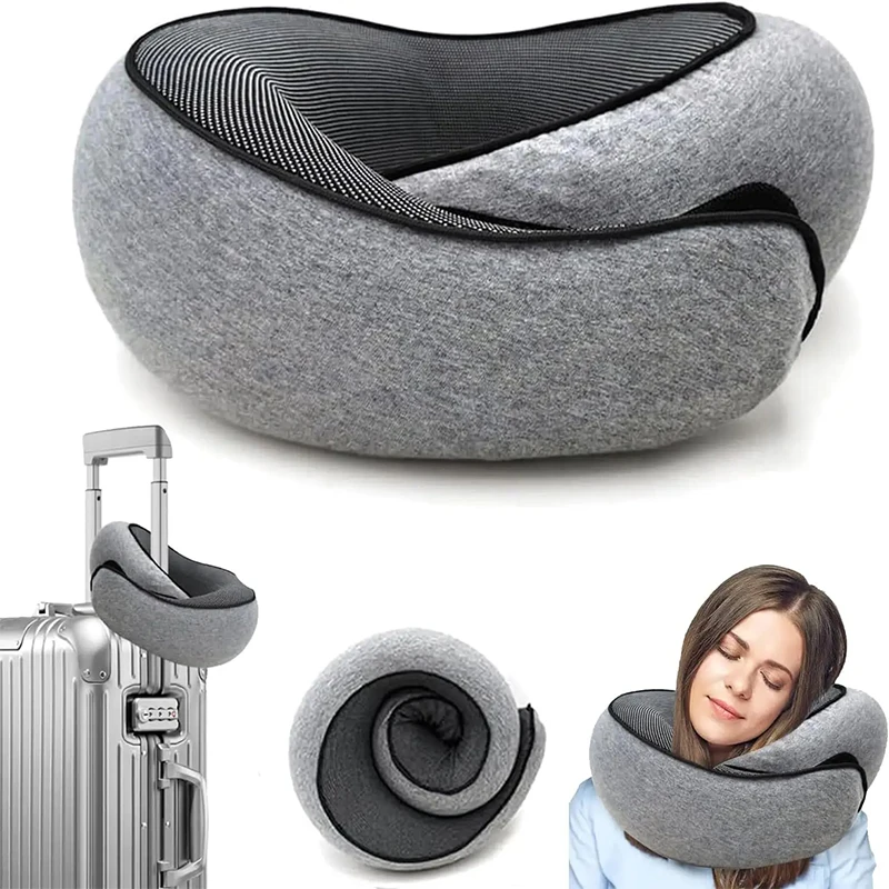 

High Quality Travel Pillow Memory Foam Neck Cervical Adjustable Snail Shape Pillow