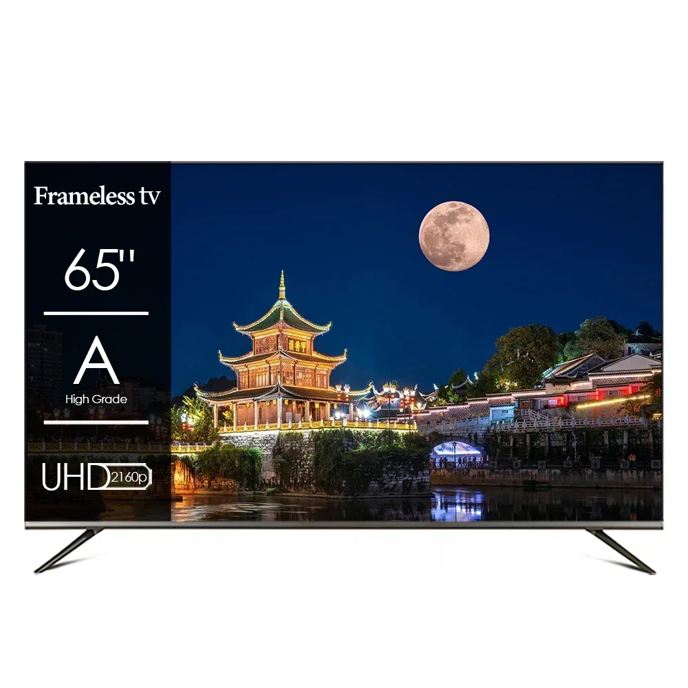 Music TV Television 65inch Android 14 Smart TV Frameless 65 75 Inches 4K LED TV