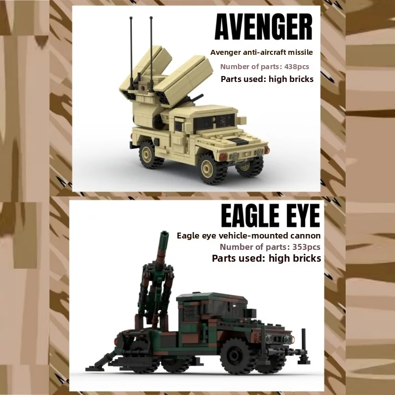 

Креативный военный конструктор MOC: Модель штурмовой машины Humvee M/F, детские строительные блоки, игрушки для подростков
