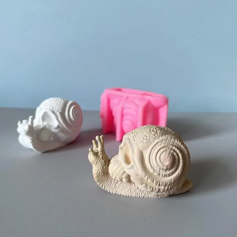 غير لاصقة سيليكون زخرفة قالب الحرفية DIY بها بنفسك الديكورات المنزلية الجمجمة الحلزون على شكل شمعة الصابون منحوتات الشمع الخبز #4