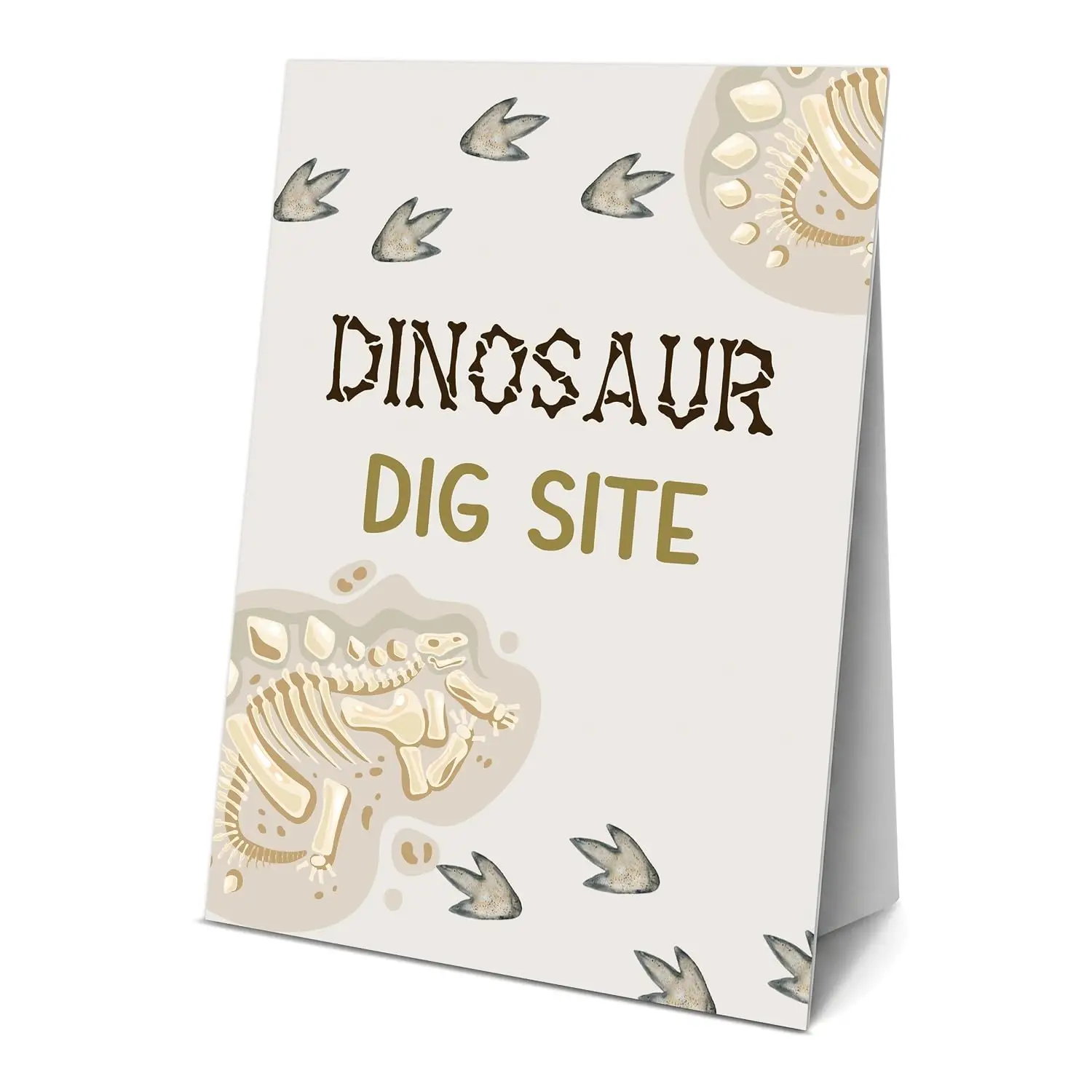 Dinosaur Dig Site Sign 8x11 Inch with Stand Birthday Party Decoration for Summer Graduation Retirement Baby Shower Bachelorette