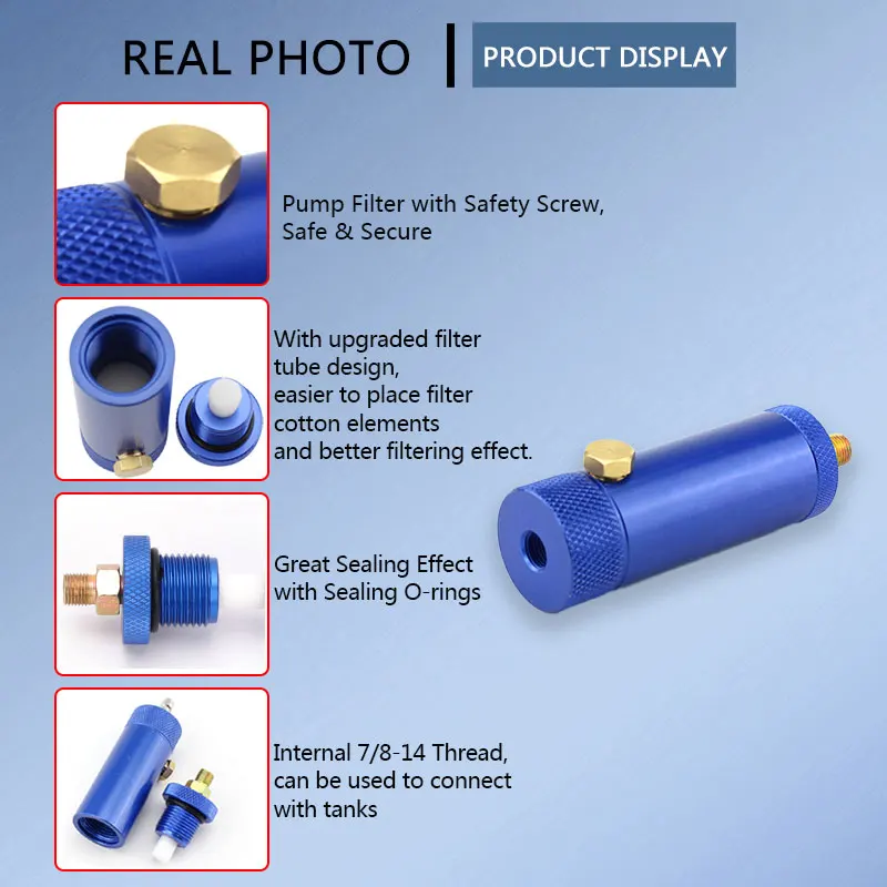 Pump Filter with SAFETY VALVE 40Mpa 6000Psi M10x1 Thread Water-Oil Separator Air Filtering PCP Air Pumps Parts & Accessories