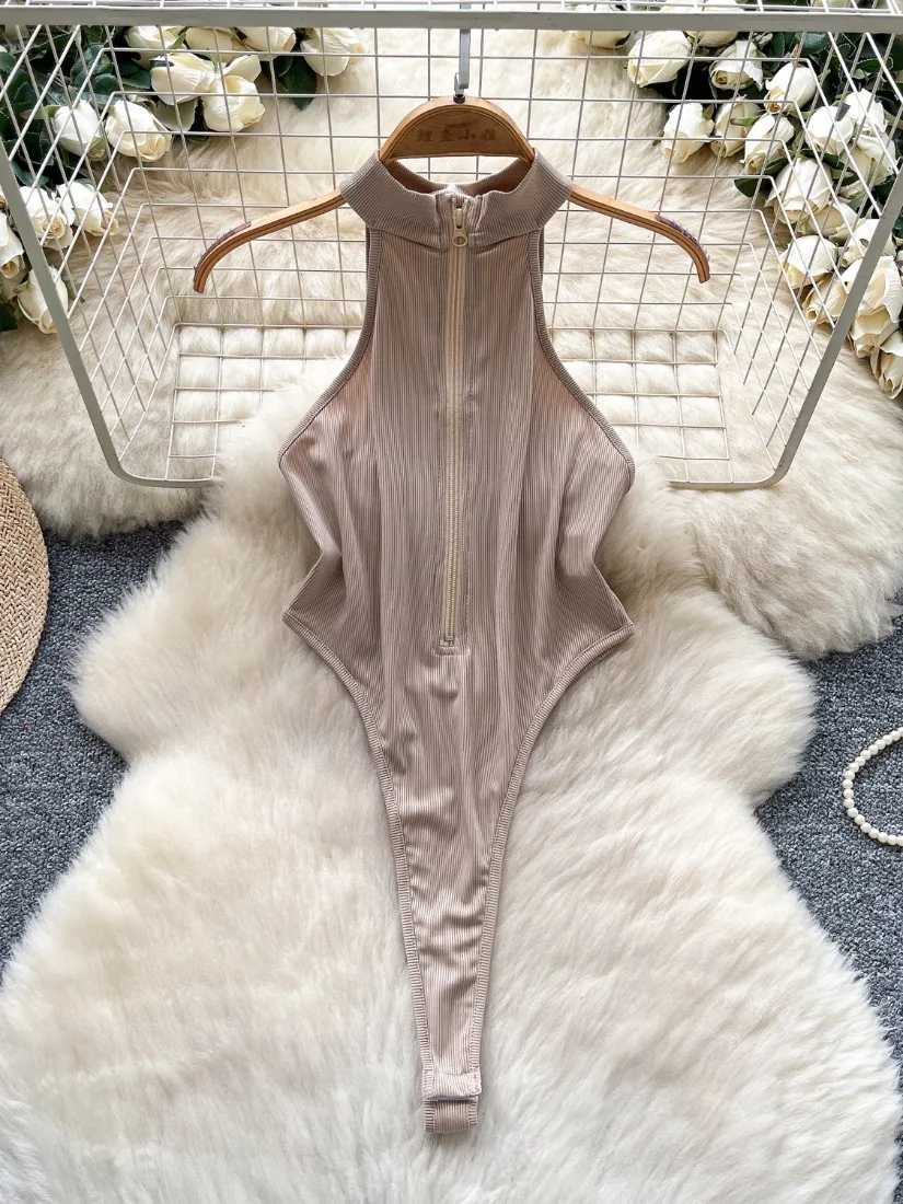 

Foamlina Hot Women's Halter Strap Sleeveless Jumpsuit 2025 Summer High Street Y2k Girl's Slim Fit Flattering Camisole Bodysuit