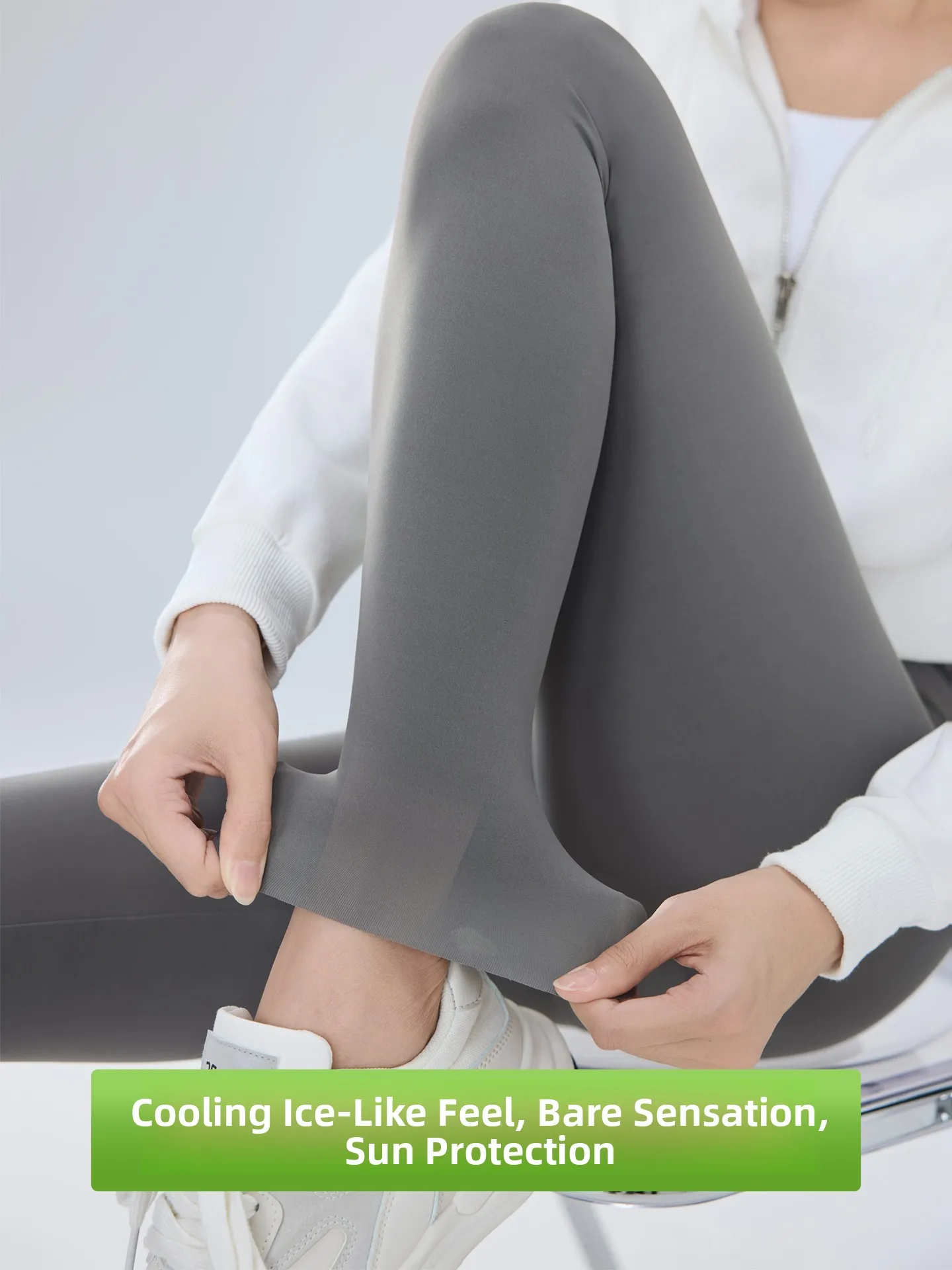 سراويل يوجا رفيعة للغاية من الحرير الجليدي للسيدات لصيف 2025 ملابس خارجية جديدة للتحكم في البطن سراويل Fitn arkskin