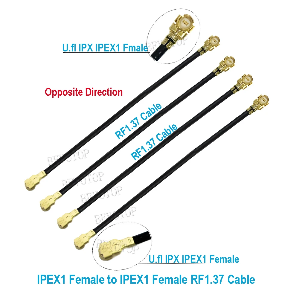 10PCS 1 Female to 1 Female WIFI Antenna Extension Cable RF Coaxial RF1.37 Pigtail for Router 3g 4g Modem