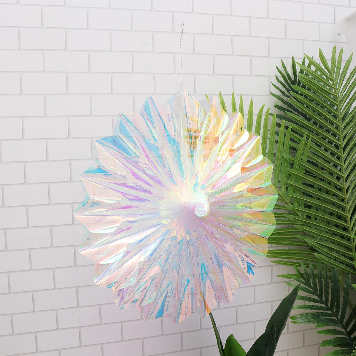 

45Cm Round Hole Folding Fan Colorful Party Hanging Ornament For Wedding Christmas Birthday Home Hotel Store Decoration