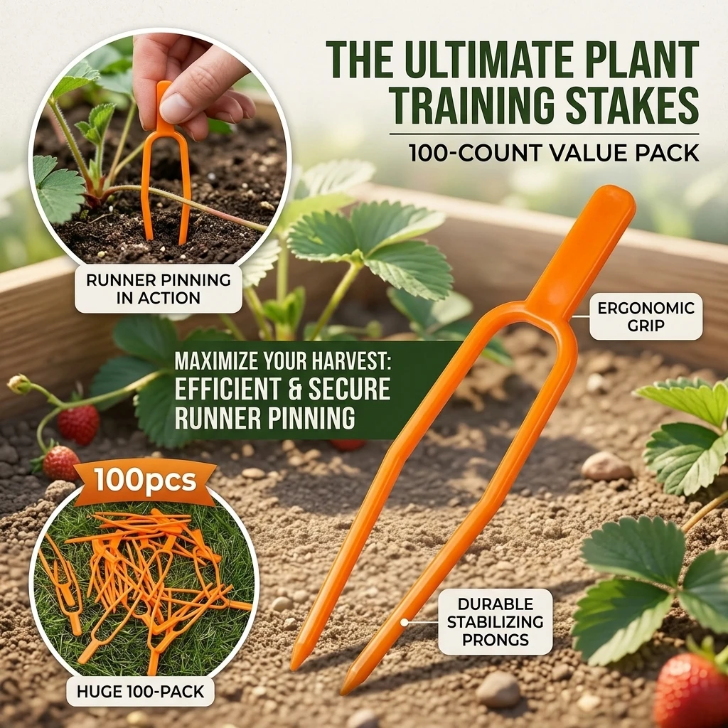 100-Pack Plastic Planting Fork Horticultural Pruning Devices for Watermelon Strawberry Vine Rooting Seedling Fixing Garden Tool