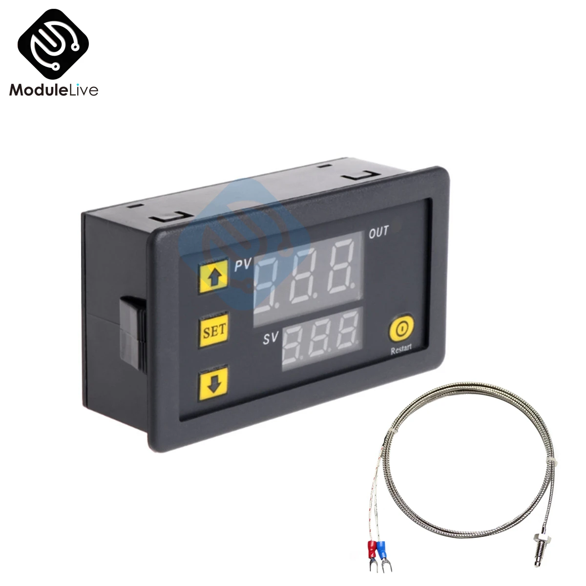 W3230 DC 12V 24V AC110-220V Digital Temperature Control K Type Probe LED Thermostat Regulator Heat/Cooling Control Thermoregulat