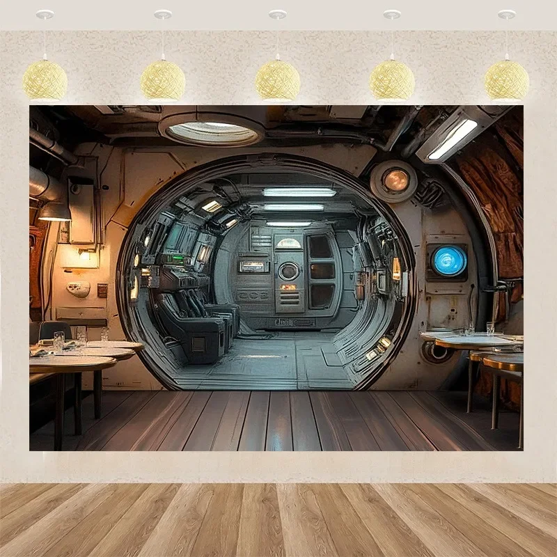 Sci-Fi Spaceship Interior Tapestry - Futuristic Corridor | Unique Wall Art for Home Decor, Bedroom & Space Lover Gift