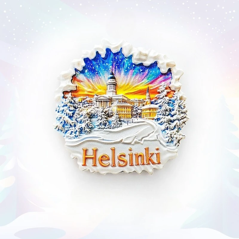 Helsinki Fridge Magnet - 3D Finnish Souvenir Nordic Minimalist Decor Unique Scandinavia Gift with Strong Magnet