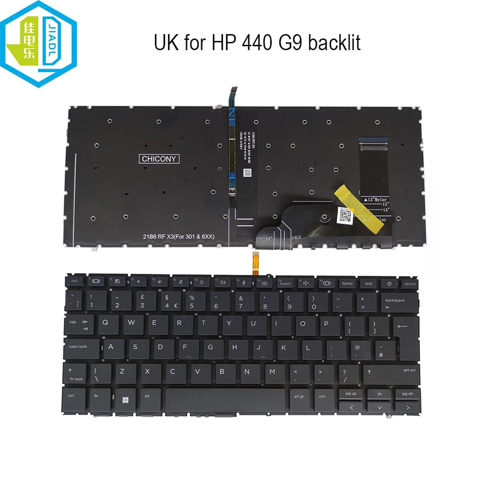 

UK GB Laptop Backlit Keyboard For HP ProBook 440 G9 445 G9 445G9 Euro QWERTY Notebook PC Backlight Replacement Keyboards Light