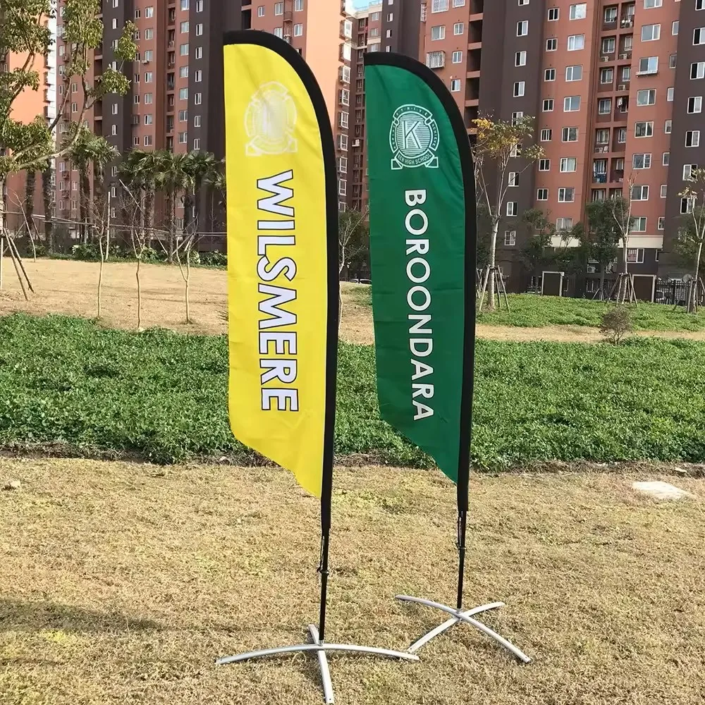 Custom Feather Flag Beach Banner Printed Exhibition Event Flying Advertising Celebration Promotion Indoor Outdoor No Flagpole