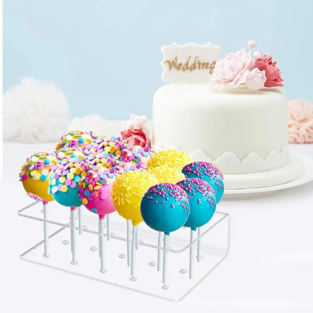 

New Transparent 15 Holes Rectangular Cake Party Holder Displays Stands Lollipop Candy Holder Wedding Party Holder