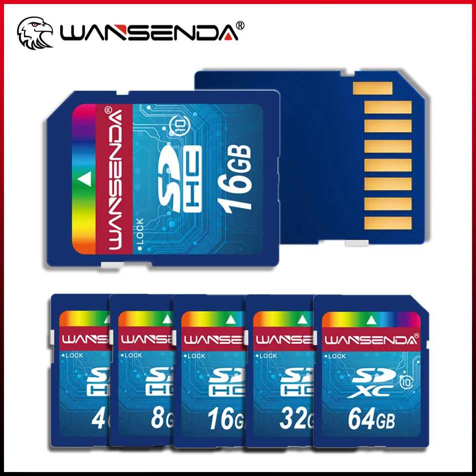 

Карта памяти WANSENDA SD-карта 64 ГБ 32 ГБ 16 ГБ 8 ГБ 4 ГБ SDHC Trans Flash Card SD-карта памяти для цифровой камеры