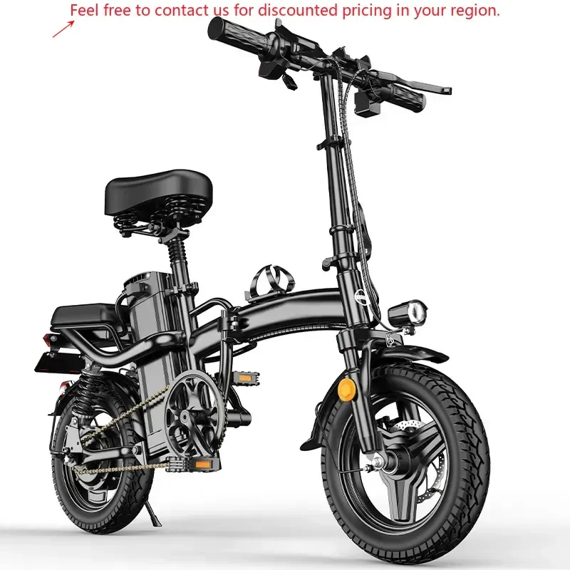 

HEZZO T5 Ebike Cheap Electric Folding Bike 450W 48V 20Mph Foldable 10.4Ah Long Range 14Inch Hybrid Bicycle