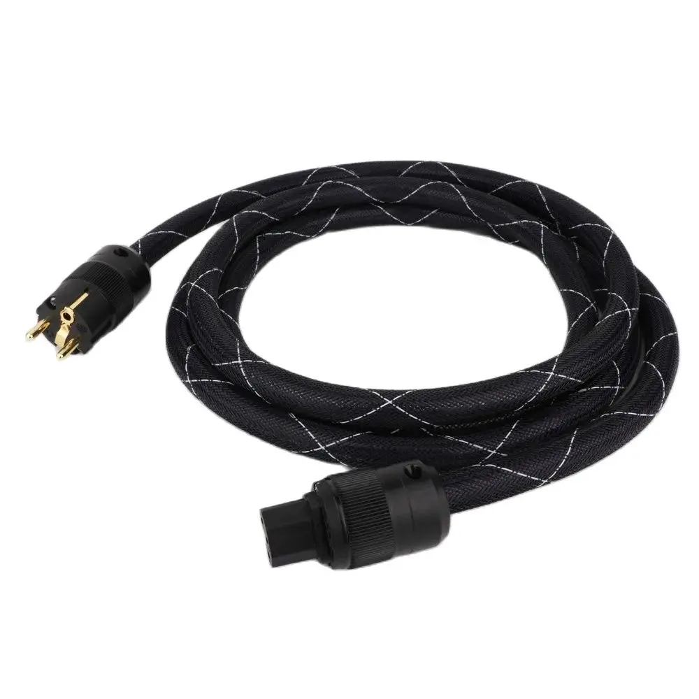 

Preffair D516 8N Copper SCHUKO Power Cable Hifi Power Cord Cable For DVD CD AMP Cable Gold Plated EU/US Power Plug