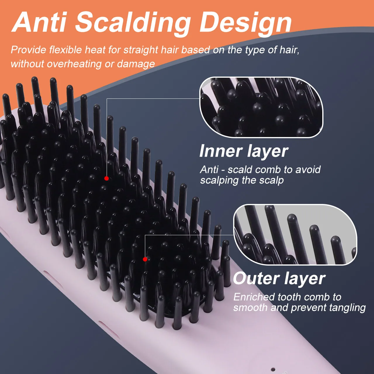 Hatteker-peine alisador de iones, portátil, uso doméstico, alisador ajustable multitemperatura negativo, nuevo modelo, herramienta de peinado