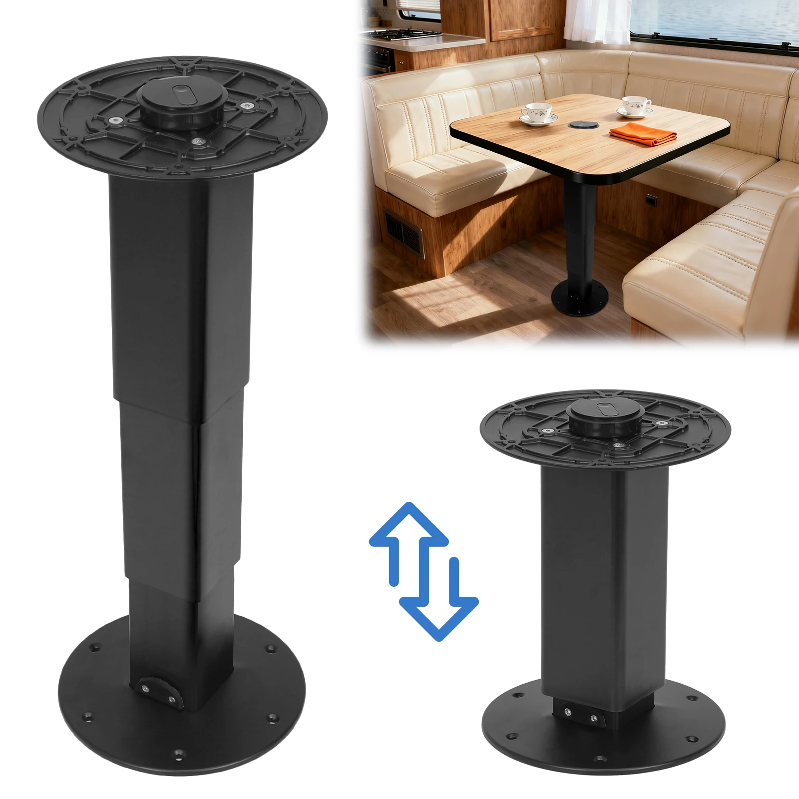 

Heavy Duty Camper Table Pedestal Adjustable Pneumatic Versatile Table Pedestal with Gas Lift Table Leg Aluminum Alloy for Boat