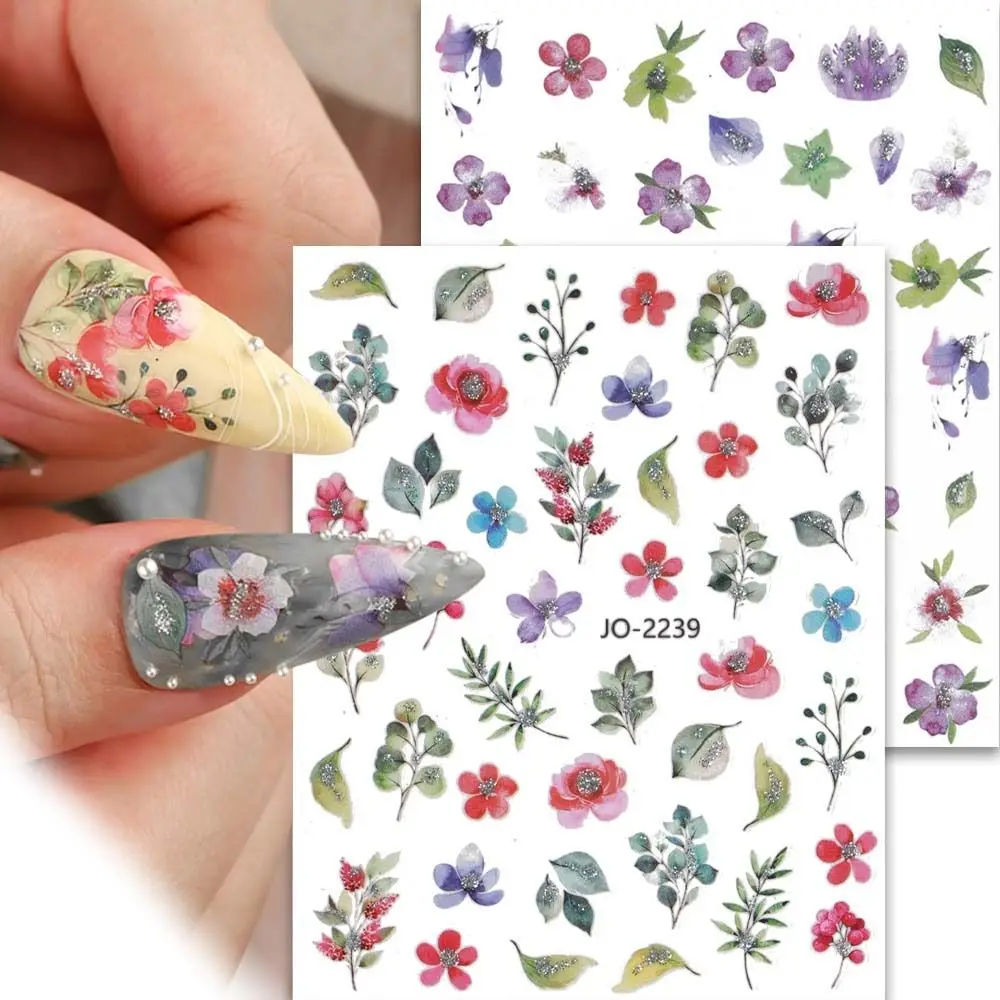 

Flowers Nail Stickers Butterfly Nail Decals Leaves Nail Decorations Ins Style Manicure Accessories