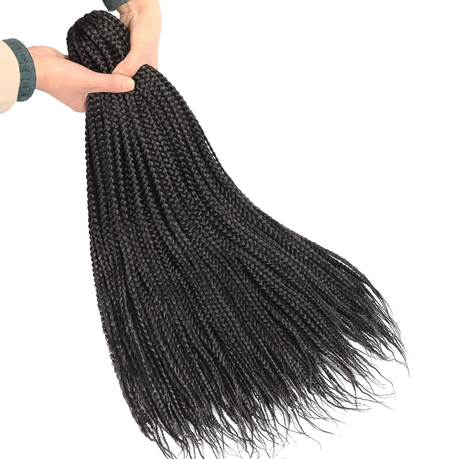 1/5 confezioni di trecce a scatola all'uncinetto 90 fili Trecce a scatola della dea Capelli all'uncinetto Capelli all'uncinetto pre-loop per donne nere sintetiche